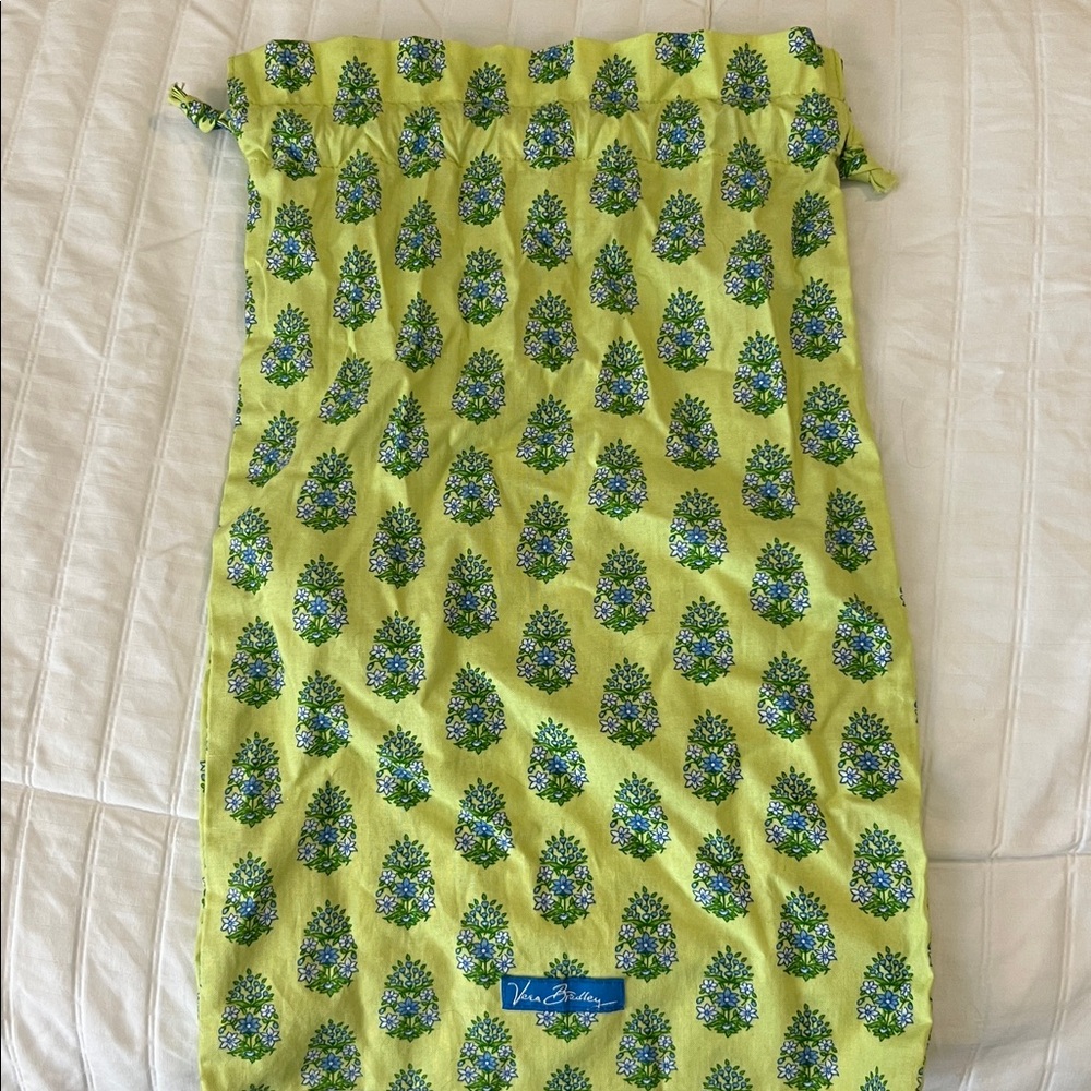 Vera Bradley Lime Green Flower Drawstring Bag